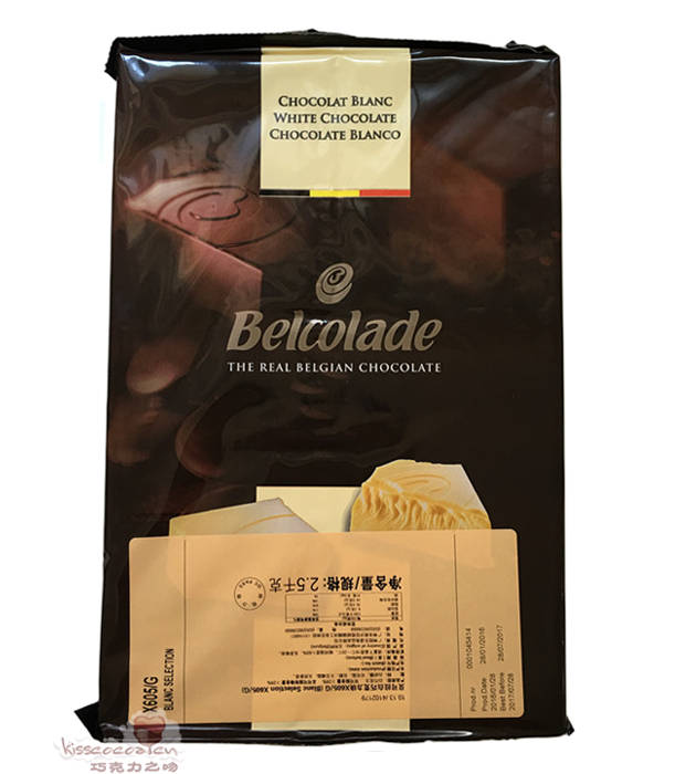 BELCOLADE 贝可拉
可可含量不低于30% 可可脂含量不低于30%
白巧克力砖 2.5公斤装 BELCOLADE 贝可拉
可可含量不低于30% 可可脂含量不低于30%
白巧克力砖 2.5公斤装