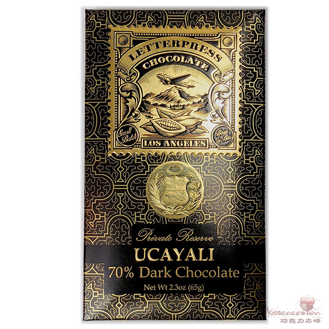 LETTERPRESS PERU UCAYALI 70%
秘鲁乌卡亚利可可 70%可可含量 单源黑巧克力