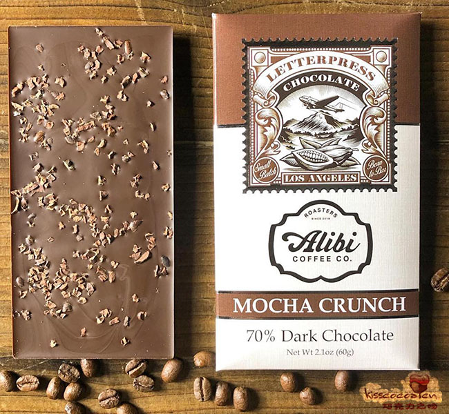 LETTERPRESS MOCHA CRUNCH 70%
浓缩摩卡咖啡 70%可可含量 黑巧克力