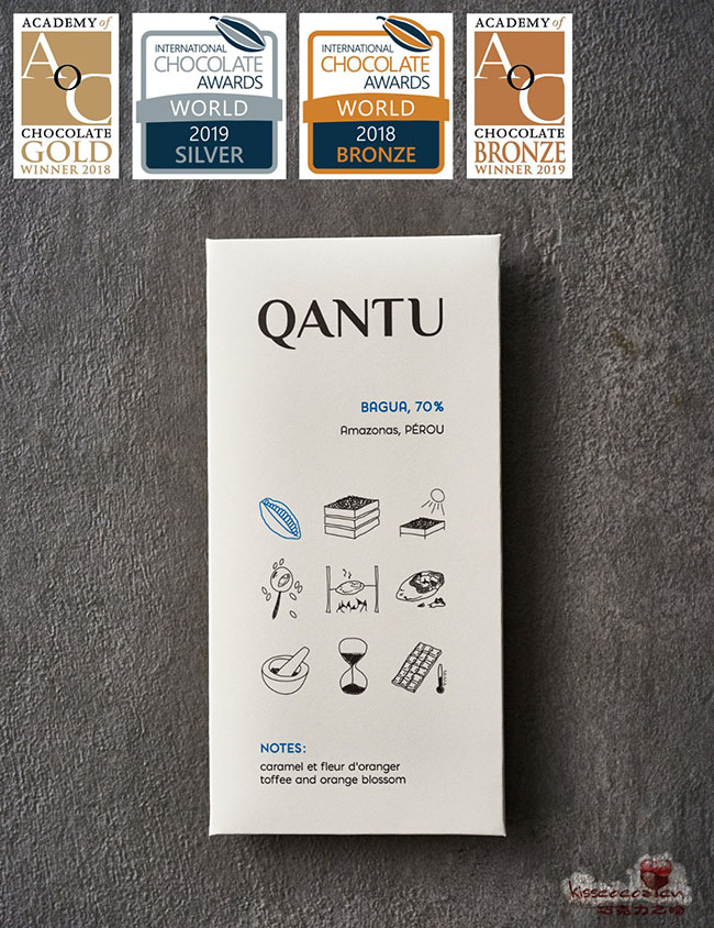 QANTU 坎涂
BAGUA 巴古亚可可 70%可可含量 单源黑巧克力 50克 QANTU 坎涂
BAGUA 巴古亚可可 70%可可含量 单源黑巧克力 50克