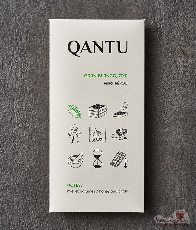 QANTU 坎涂
GRAN BLANCO 白可可 70%可可含量 单源黑巧克力 50克 QANTU 坎涂
GRAN BLANCO 白可可 70%可可含量 单源黑巧克力 50克