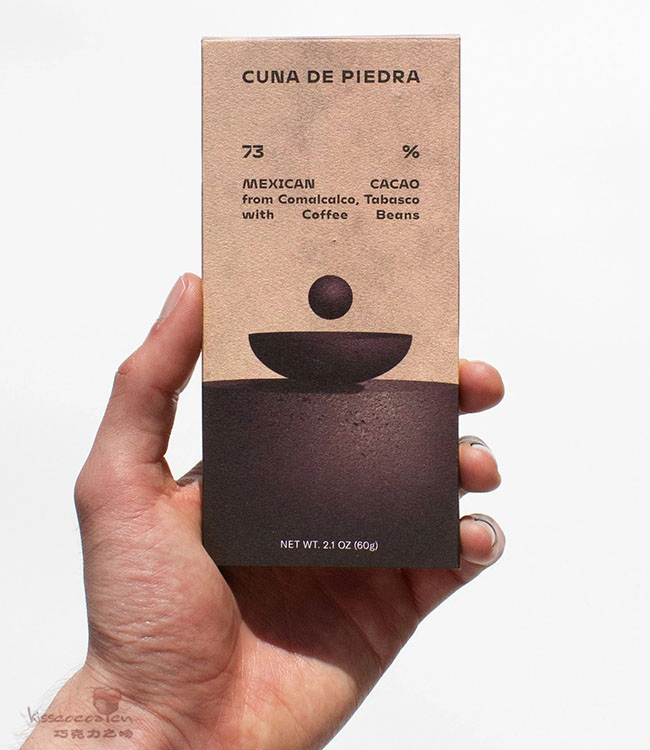 CUNA DE PIEDRA 石摇篮
73%可可含量 墨西哥可可 单源巧克力
可可来自塔巴斯科州科马卡科，含咖啡豆